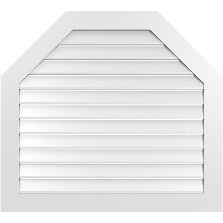 Ekena Millwork Octagonal Top Surface Mount PVC Gable Vent: Functional, w/ 3-1/2"W x 1"P Standard Frame, 42"W x 38"H GVPOT42X3801SF